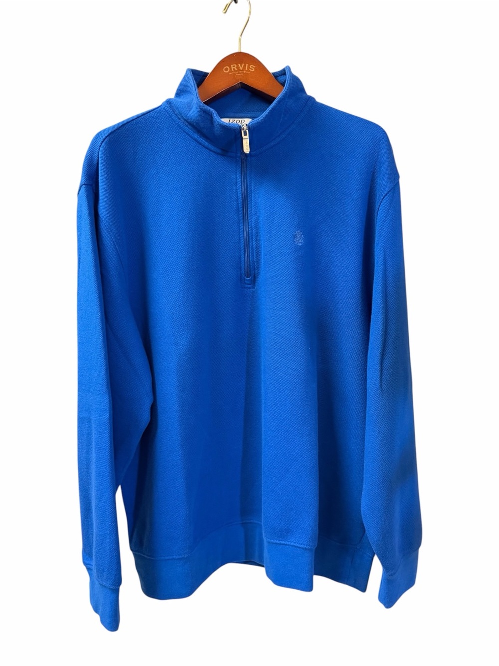 IZOD PerformX Men’s XL Blue Quarter Zip Pullover Cotton Blend Golf Sweater